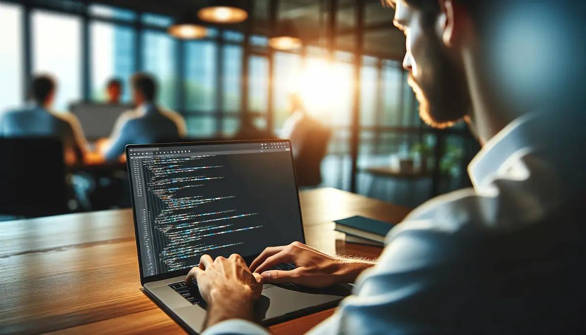 person coding a website that has been designed.