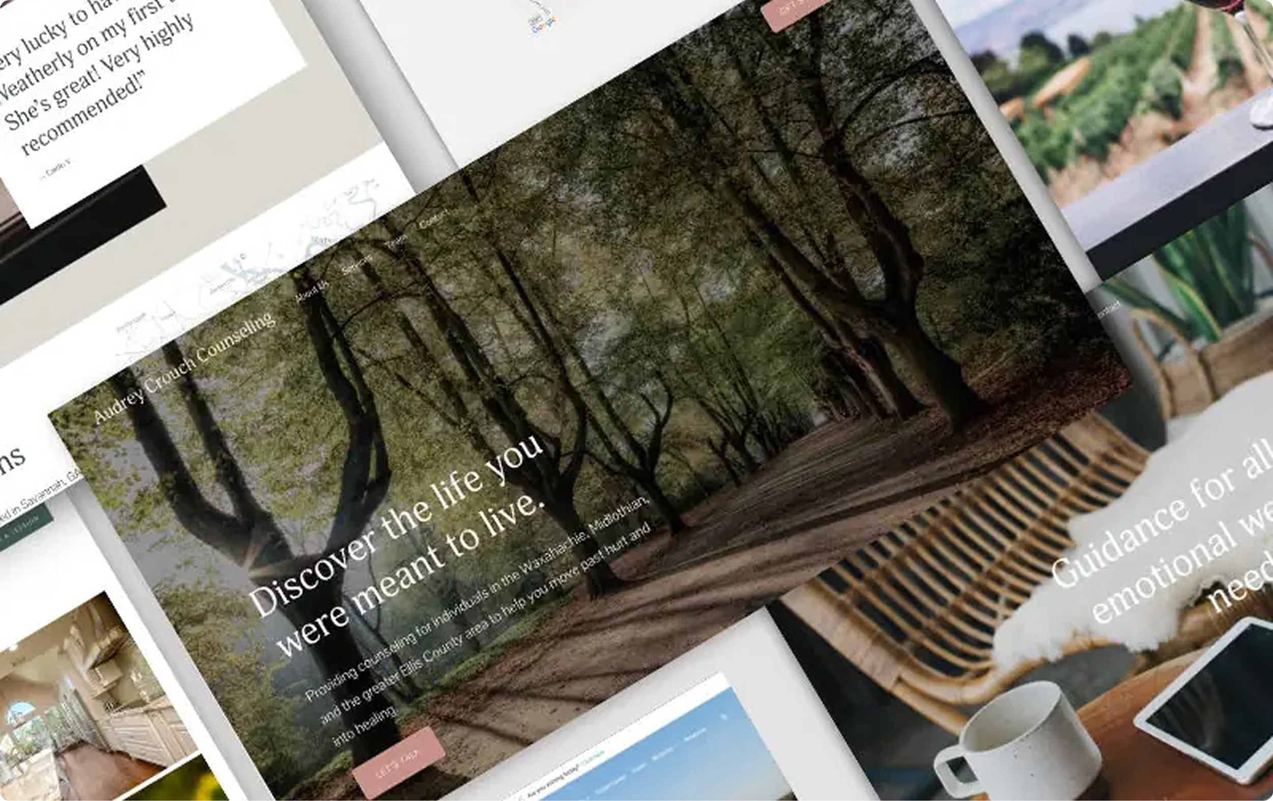 background cta image collage of websites
