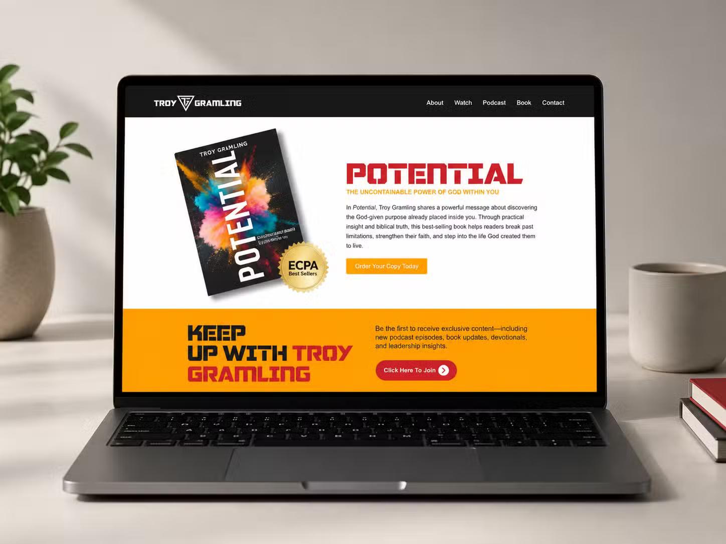 Troy Gramling Website Section Mockups