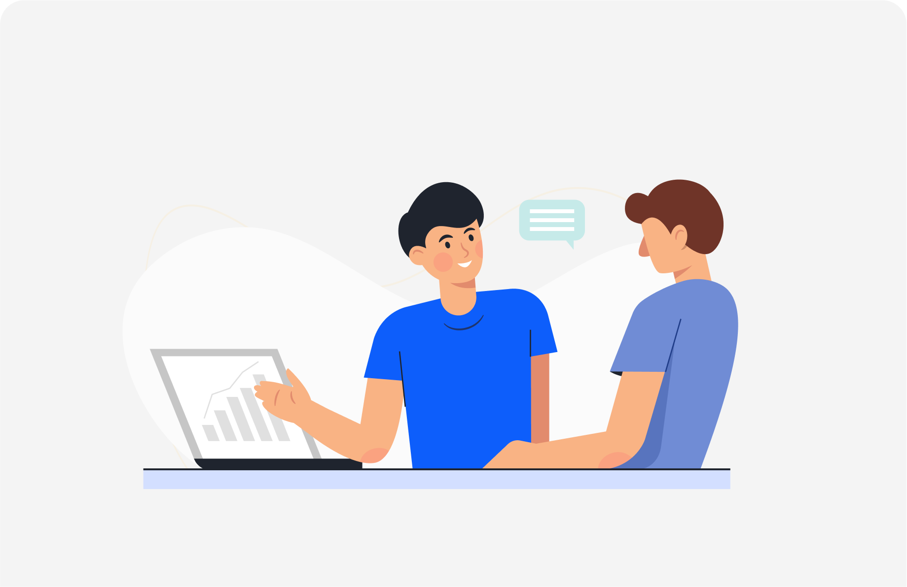 illustration of expert teaching another person 