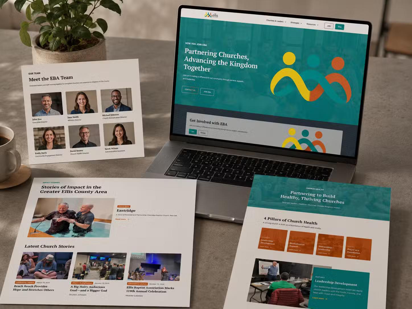 mockup of the website for Ellis Baptist Association