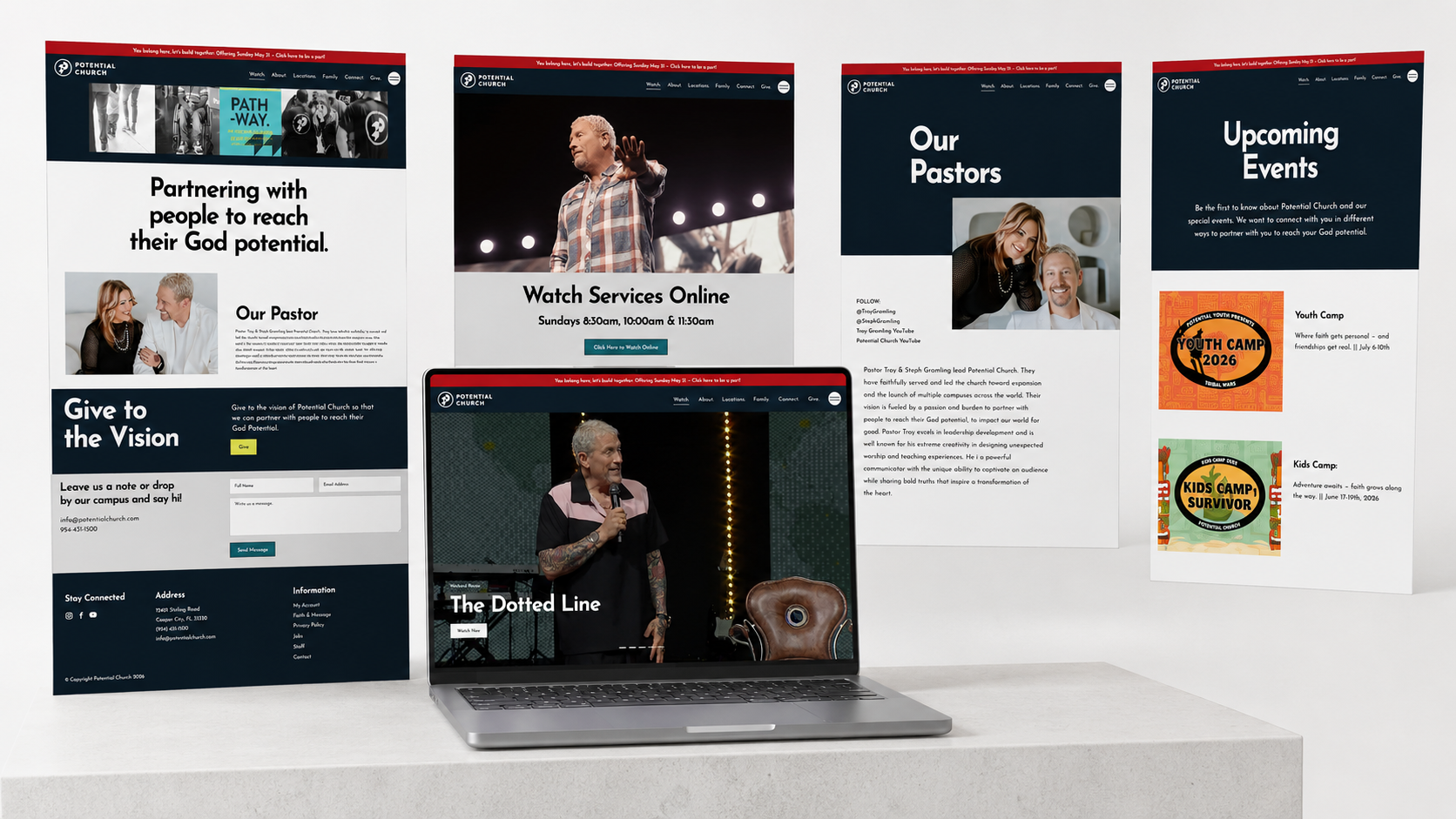 mockup of the website