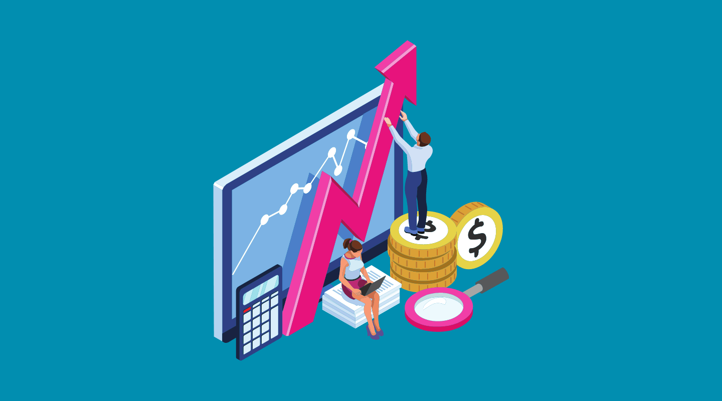 Is your business going up or down. Website graphic showing that bad web design costs your business money.