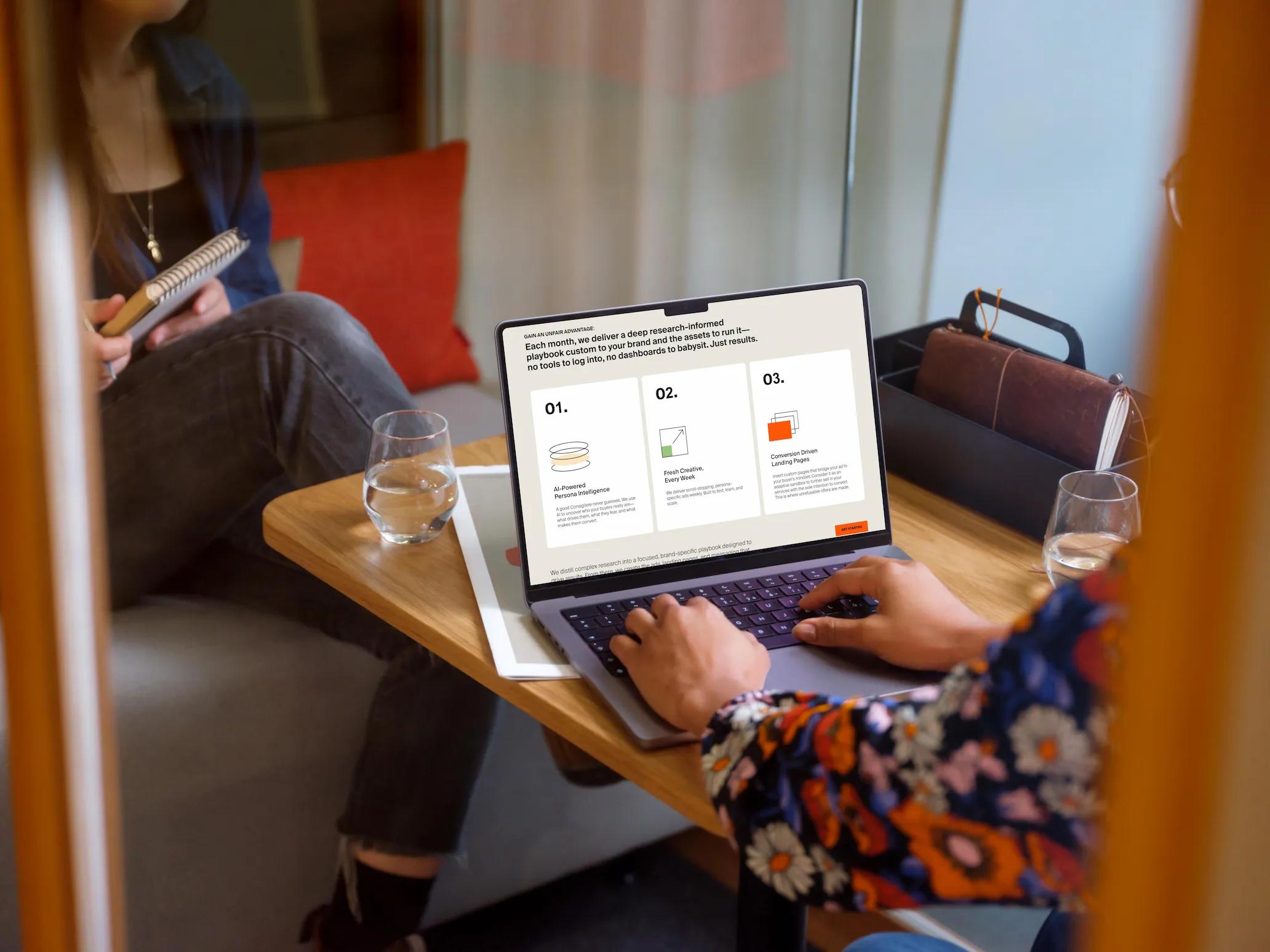 Consigliere mockup of website on macbook, iPhone, iPad