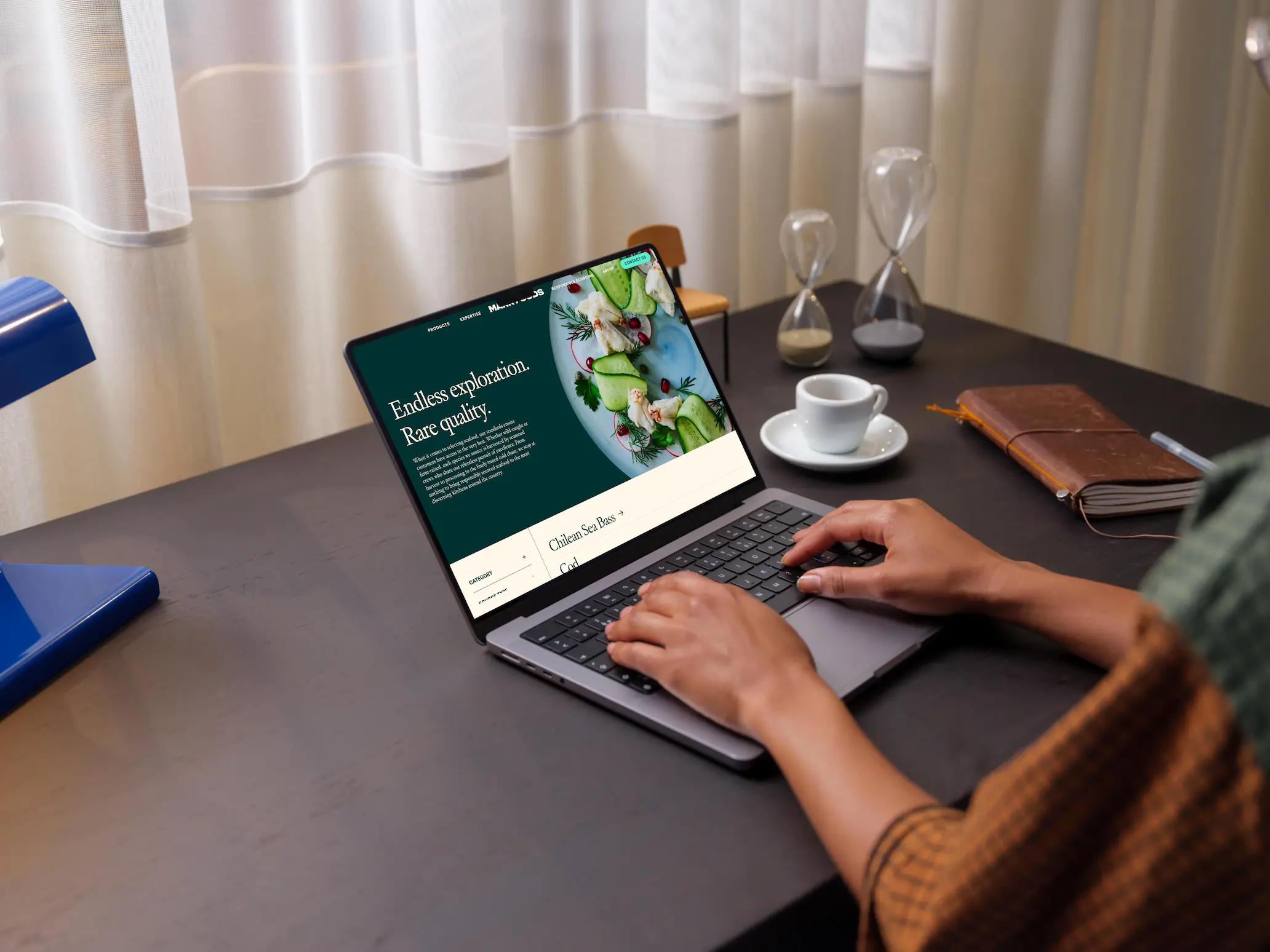 mark foods website showing responsive design