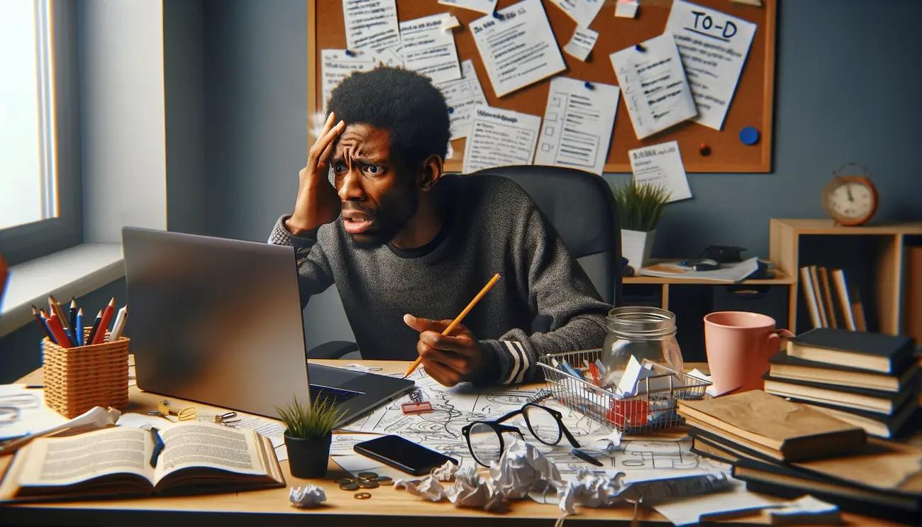 small business owner struggling to build their own website