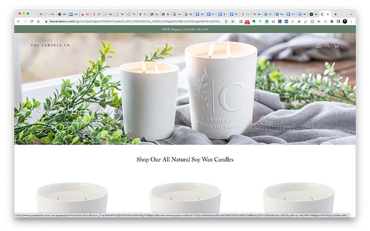 Candle website that looks well-designed