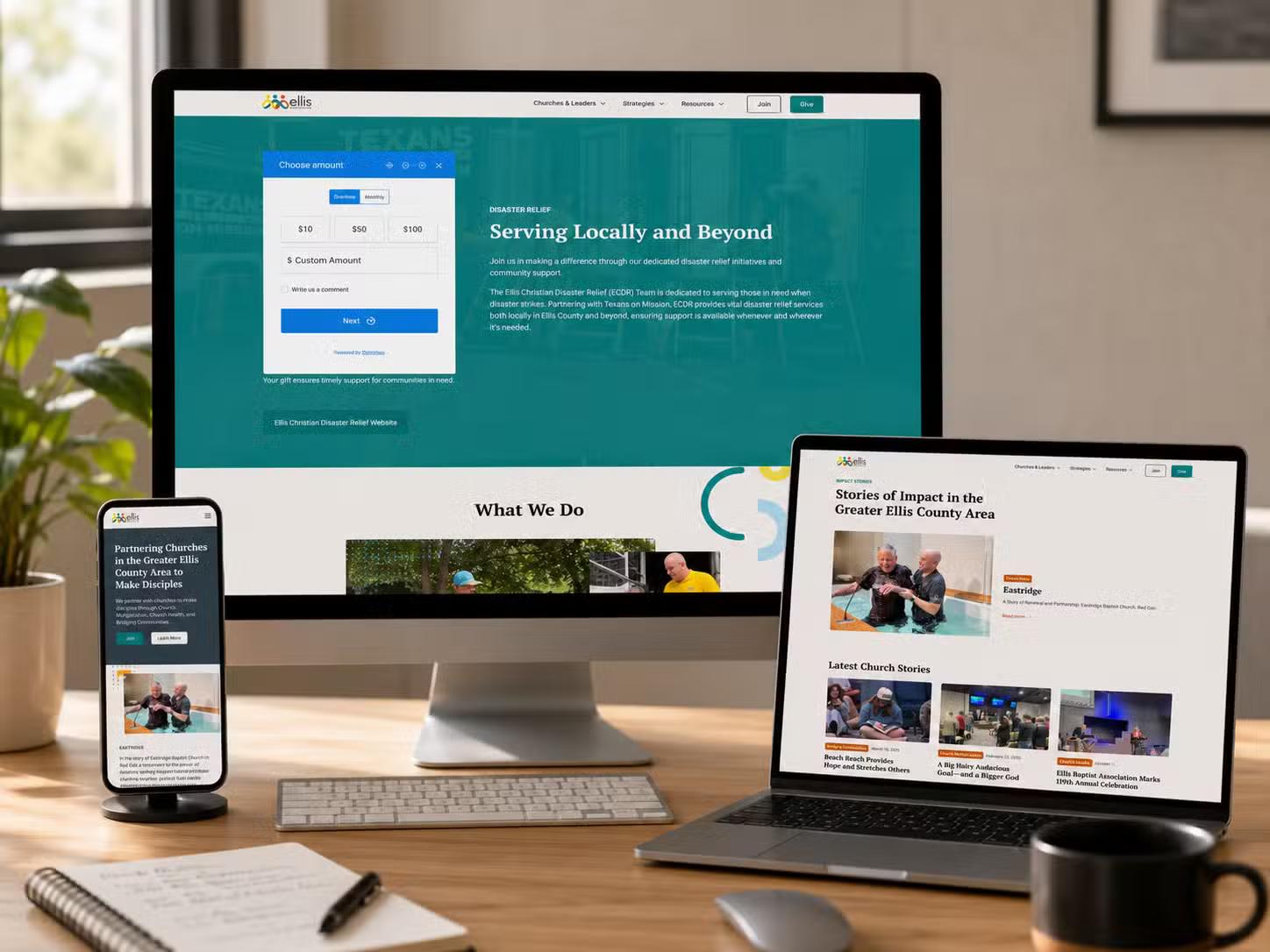Ellis Baptist Association Case Study Mockup
