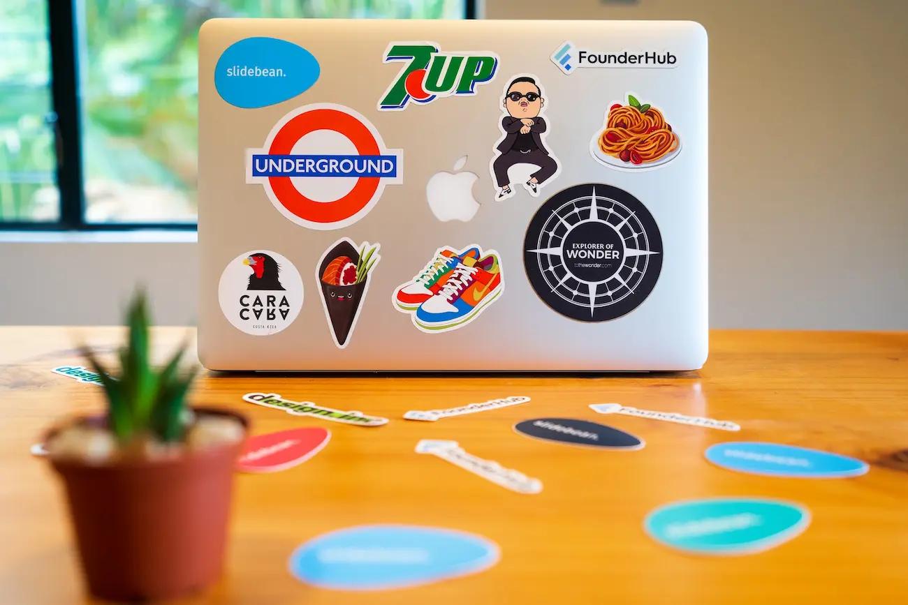 brand identity logos on a laptop