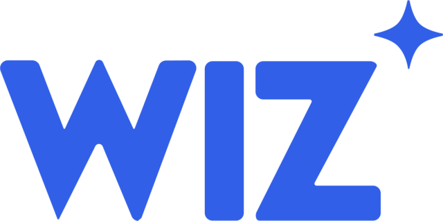 the word wiz is written in blue on a black background