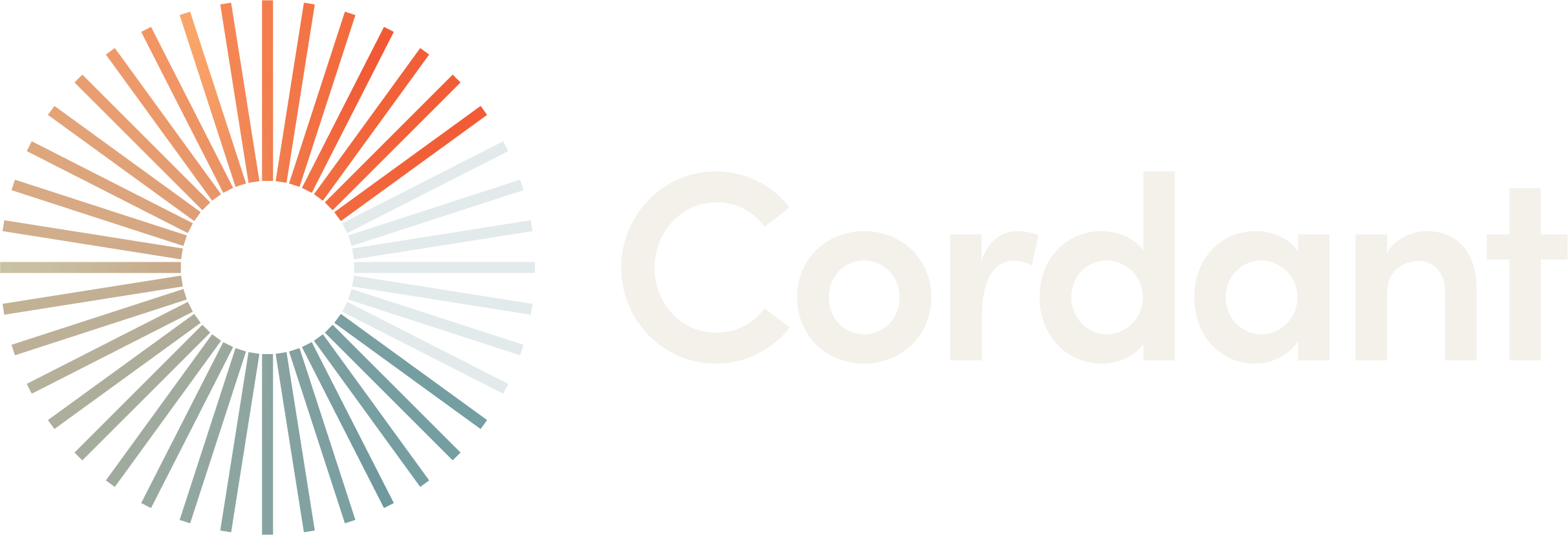 a colourful circle followed by the word Cordant