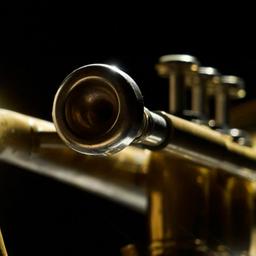 a close up of a trumpet mouthpiece on a black background .