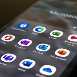 a close up of a microsoft app on a cell phone .