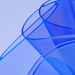 a close up of a blue object on a white background .