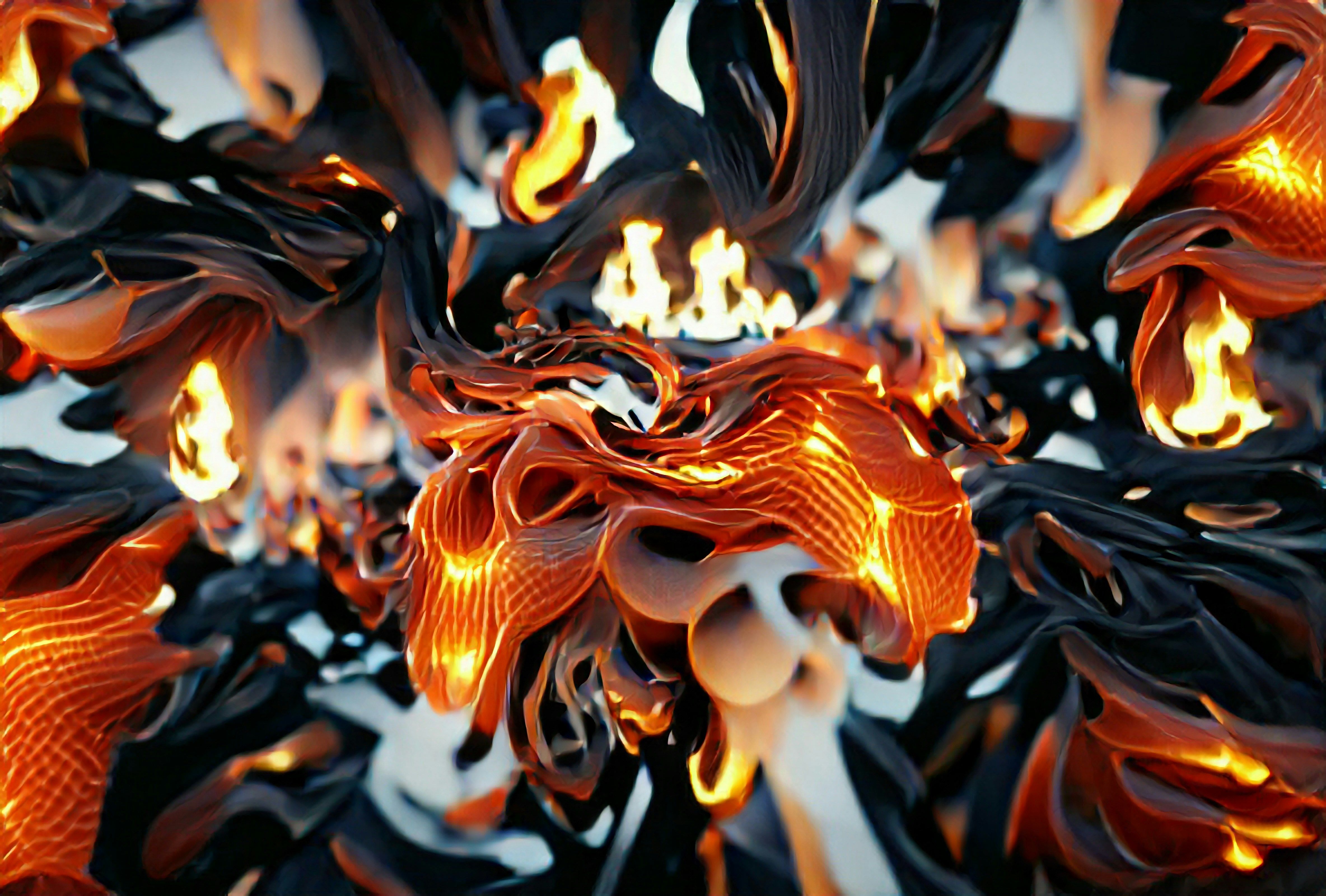 a computer generated image of a swirling flame .