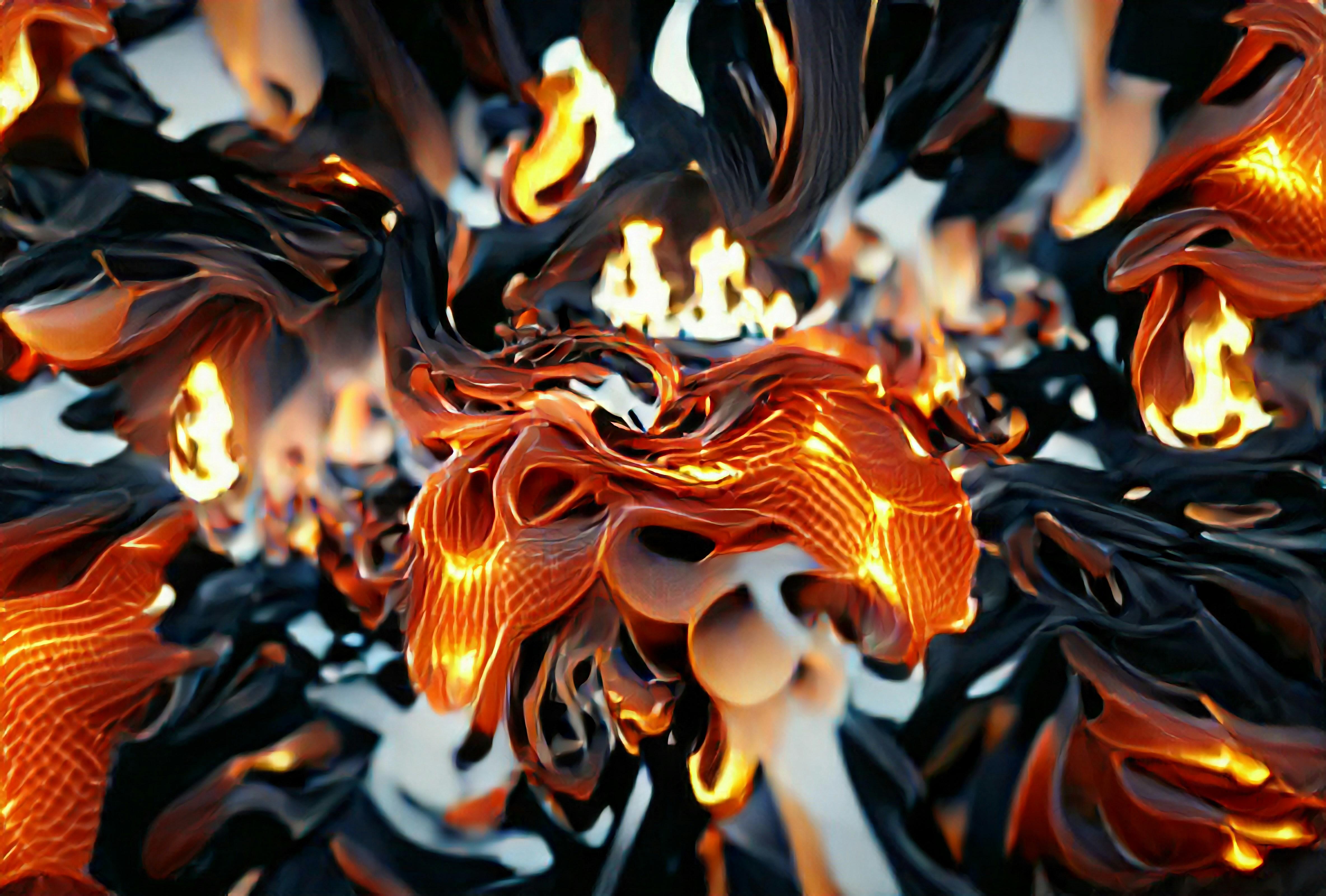 a computer generated image of a swirling flame .