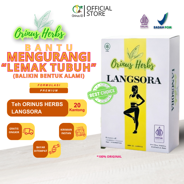 Teh Diet Herbal Orinus Herbs Langsora Pelangsing Alami & Detox 20 kantong celup @6gr