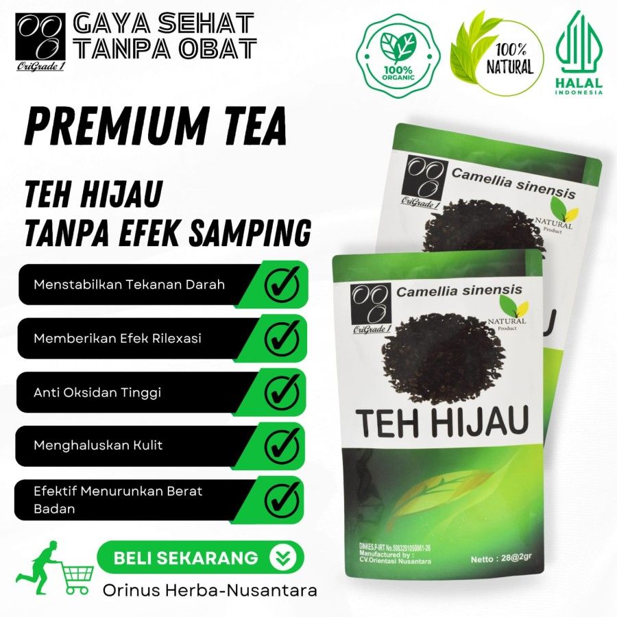Teh Hijau Green Tea Solusi Diet Alami Ori Grade 1 2