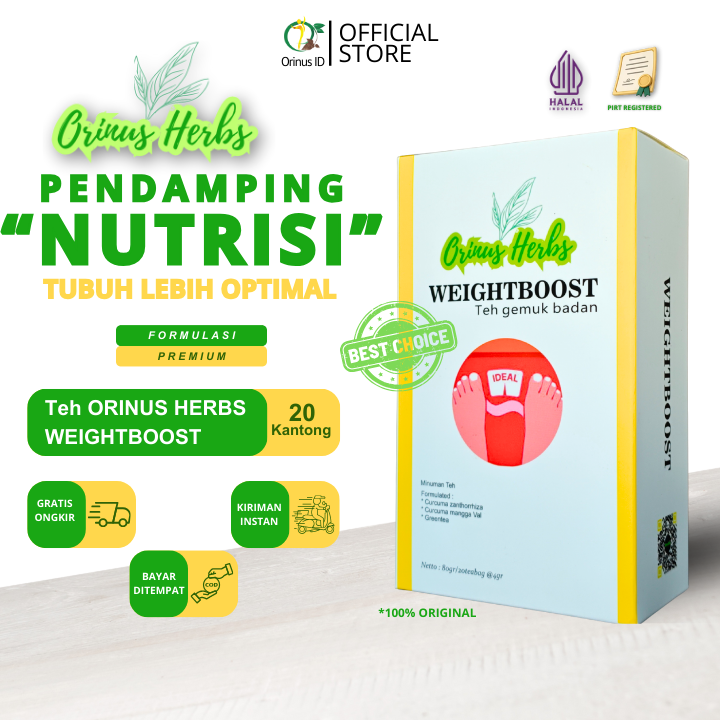 Weightboost Minuman Teh Herbal Gemuk Badan ORINUS HERBS