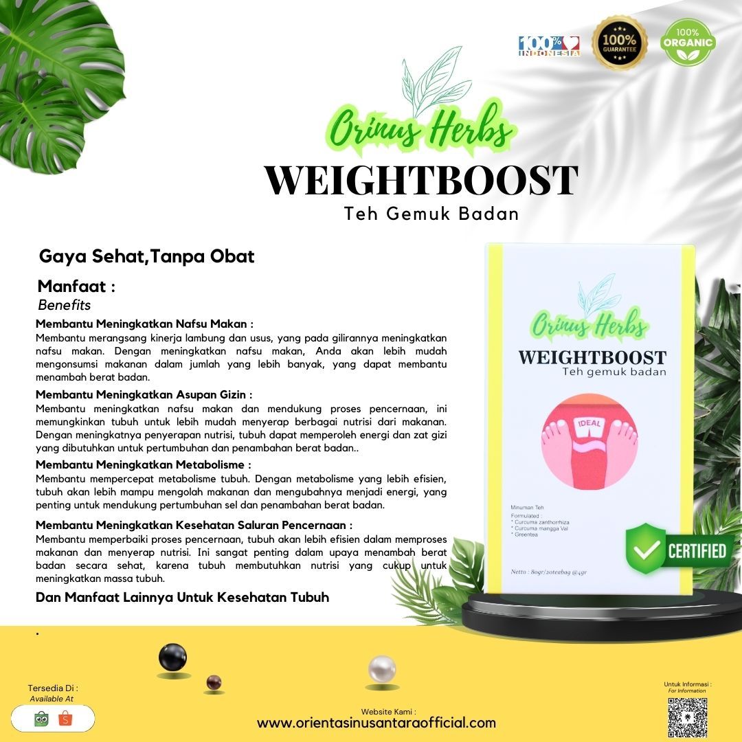 Weightboost Minuman Teh Herbal Gemuk Badan ORINUS HERBS 3