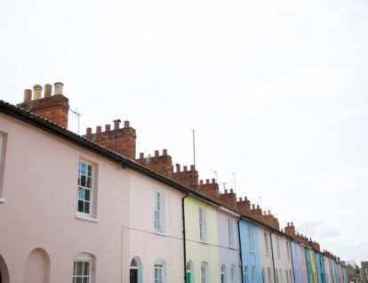 Pastel coloured terrace houses