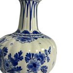 Porceleyne Fles Vase with Blue Floral Ornamentation view 5