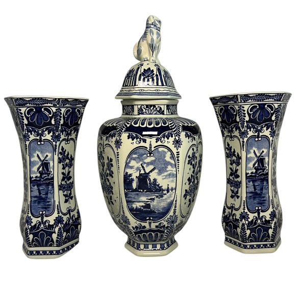 Boch Three-Piece Garniture with Landscape Panels