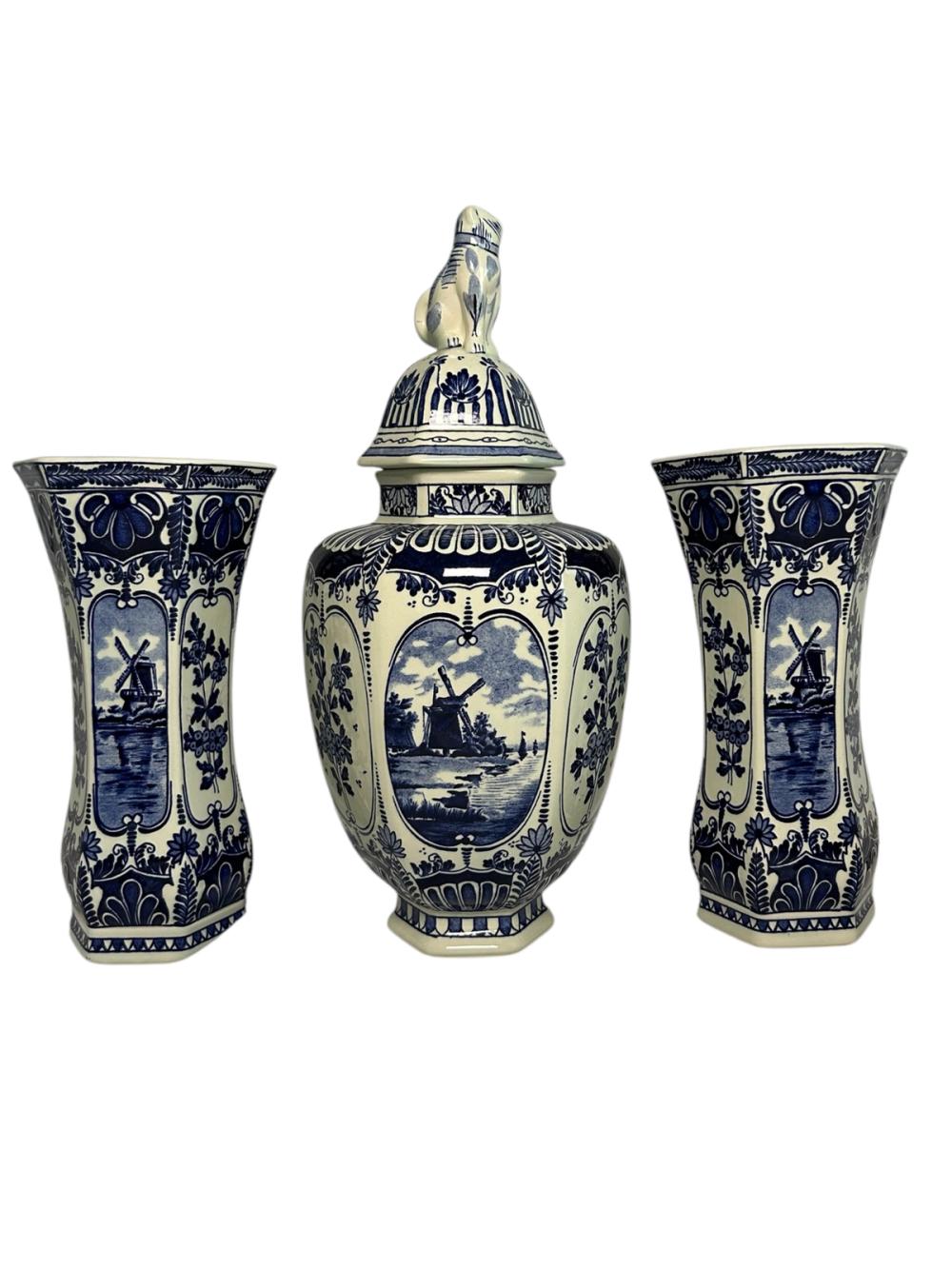 Boch Three-Piece Garniture with Landscape Panels