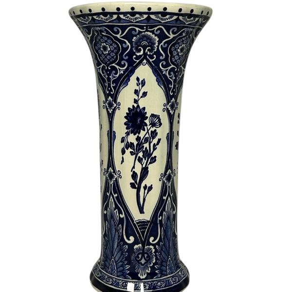 Boch Trumpet Vase with Floral Panels