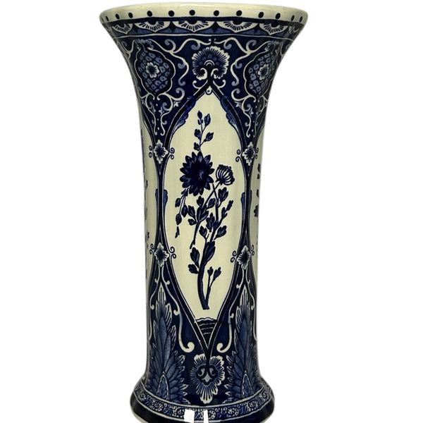 Boch Trumpet Vase with Floral Panels