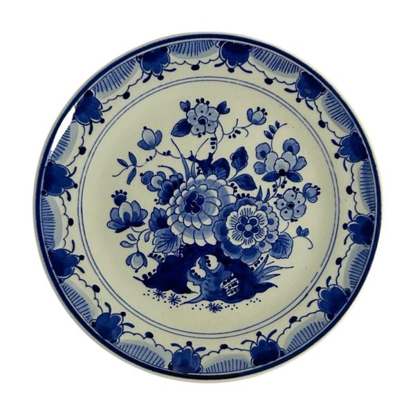 Porceleyne Fles Plate with Patterned Floral Border