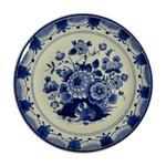 Porceleyne Fles Plate with Patterned Floral Border view 1