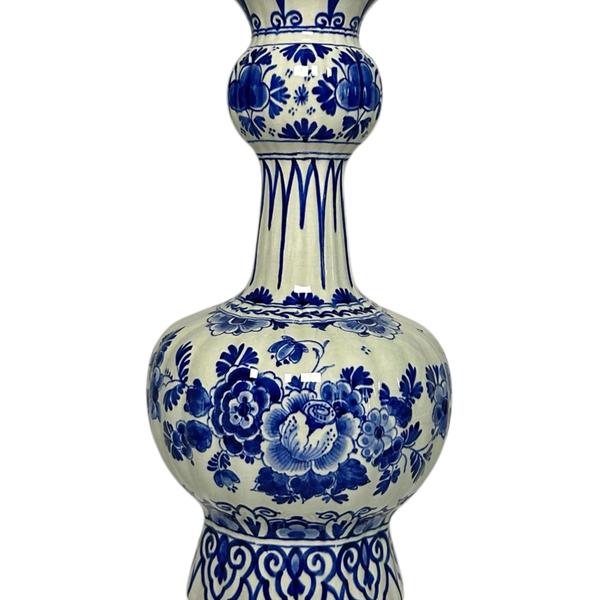 Porceleyne Fles Vase with Blue Floral Ornamentation