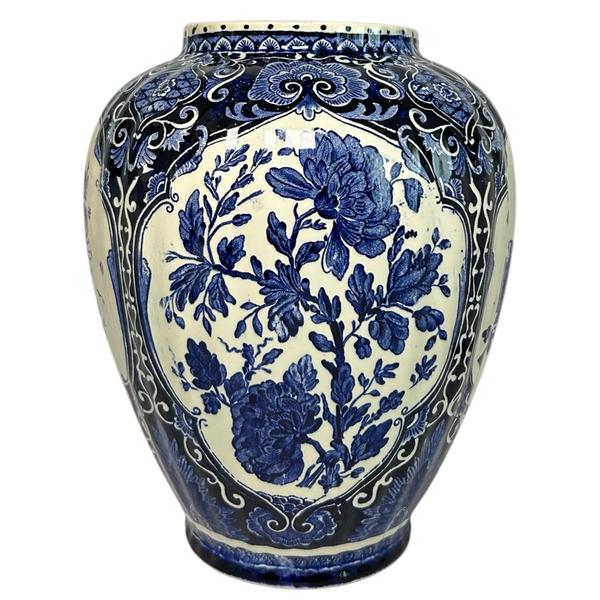 Boch Rounded Vase with Floral Ornament