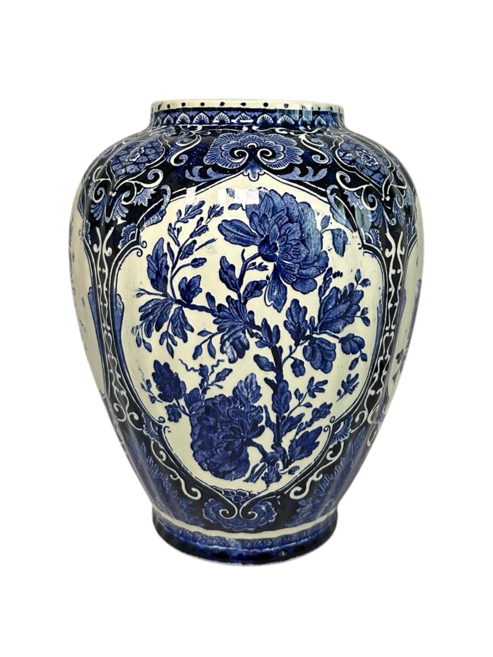 Boch Rounded Vase with Floral Ornament