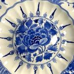 Porceleyne Fles Scalloped Plate with Floral Motifs view 3