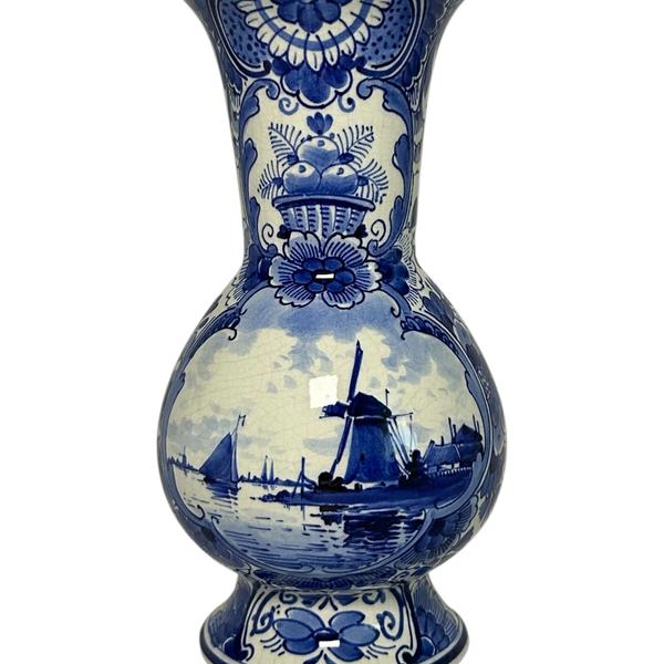 Porceleyne Fles Baluster Vase with Windmill Landscape