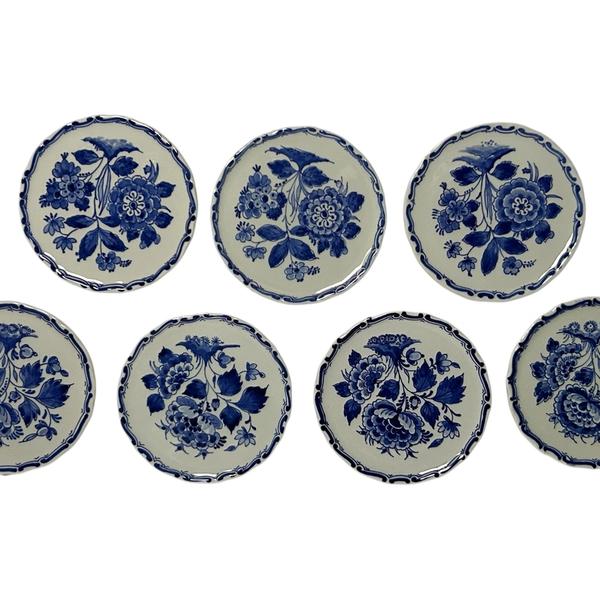 Set of Seven Porceleyne Fles Floral Coasters