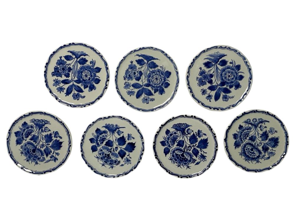 Set of Seven Porceleyne Fles Floral Coasters