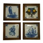 Set of Four Tichelaar Framed Tiles view 1