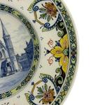 Porceleyne Fles Polychrome Plate with Architectural Scene view 2
