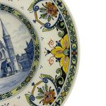 Porceleyne Fles Polychrome Plate with Architectural Scene view 2