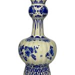 Porceleyne Fles Vase with Blue Floral Ornamentation view 4