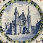 Porceleyne Fles Polychrome Plate with Architectural Scene view 3