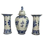 Porceleyne Fles Three-Piece Garniture with Floral Work view 2