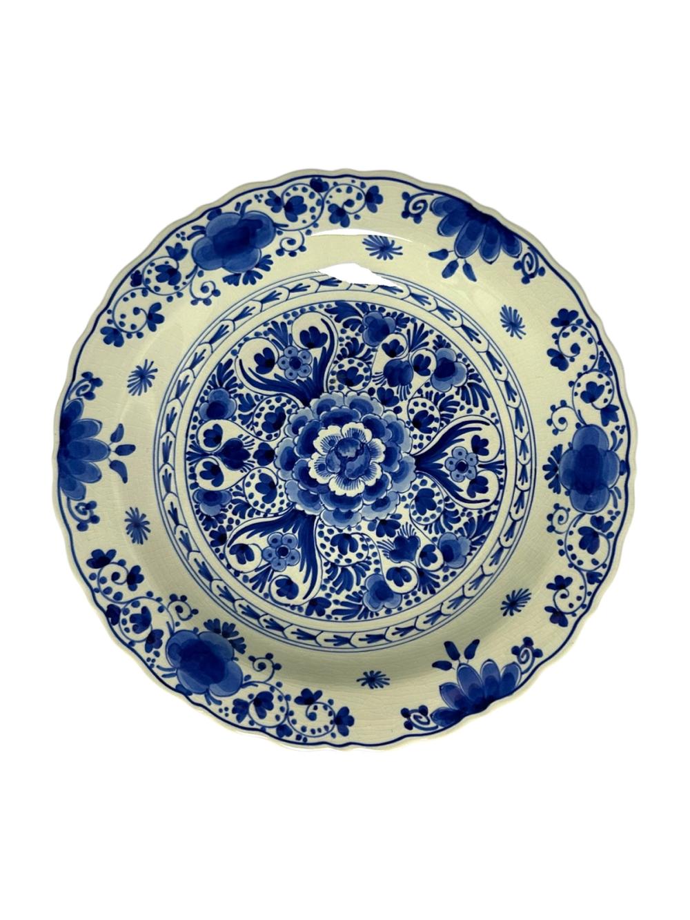 Porceleyne Fles Plate with Central Floral Bouquet