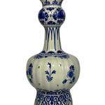 Porceleyne Fles Vase with Blue Floral Ornamentation view 2