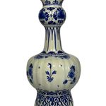 Porceleyne Fles Vase with Blue Floral Ornamentation view 2