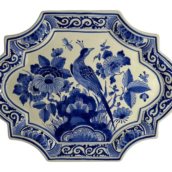 Porceleyne Fles Plaque with Bird Among Flowers