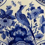 Porceleyne Fles Plaque with Bird Among Flowers view 3